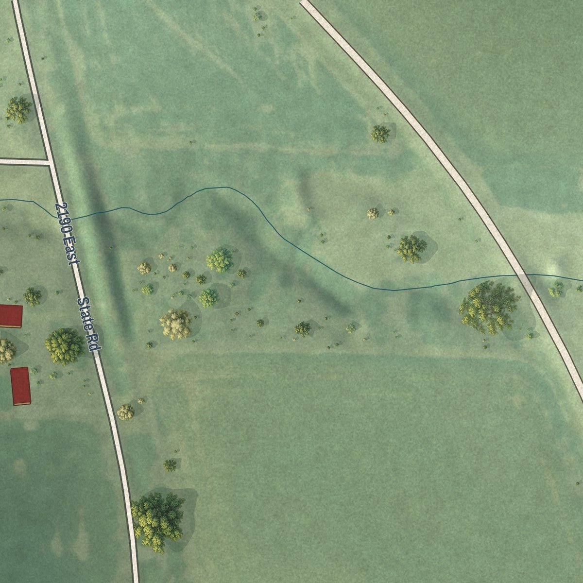Second close-up of the map of Rockbridge, Illinois print showing more streets and buildings