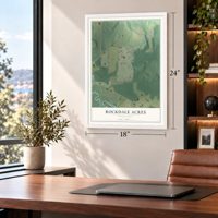 Rockdale Acres, Pennsylvania map, 18 x 24 inch print in a white frame in a home office