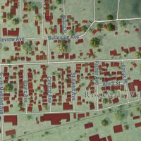 Second close-up of the map of Rockdale, Illinois print showing more streets and buildings