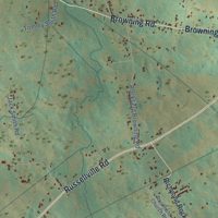 Second close-up of the map of Rockfield, Kentucky print showing more streets and buildings