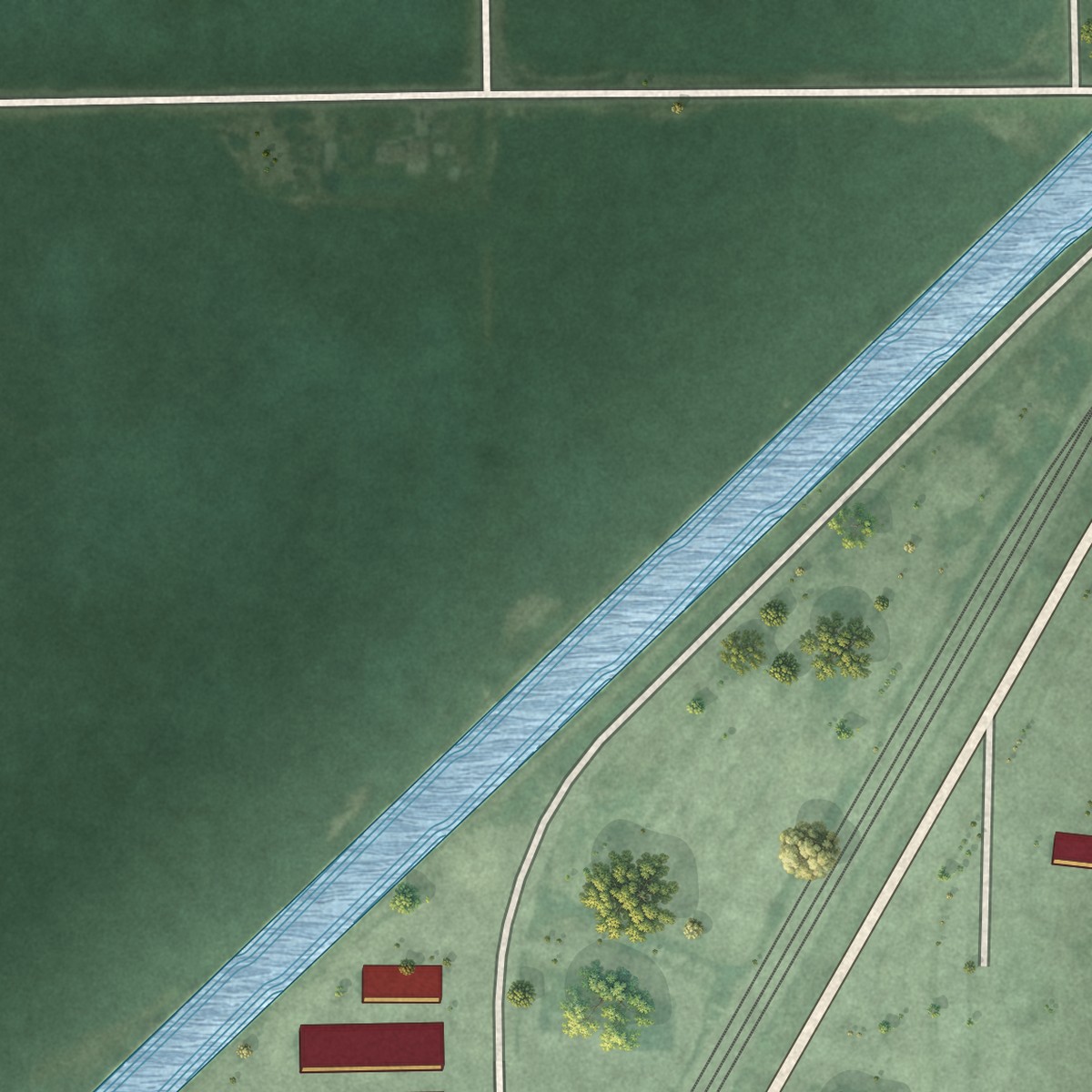 Second close-up of the map of Rockford, Idaho print showing more streets and buildings