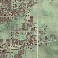 Second close-up of the map of Rockford, Illinois print showing more streets and buildings