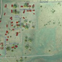 Second close-up of the map of Rockford, Washington print showing more streets and buildings