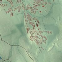 Close-up of the map of Rockland, Massachusetts print showing terrain and local geography