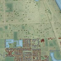 Second close-up of the map of Rockledge, Florida print showing more streets and buildings