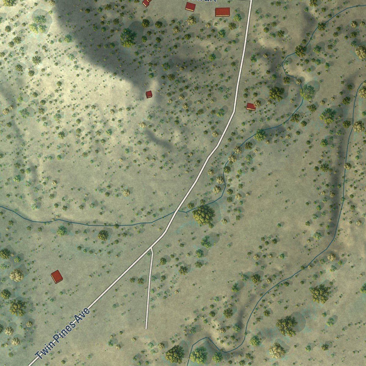 Second close-up of the map of Rockvale, Colorado print showing more streets and buildings