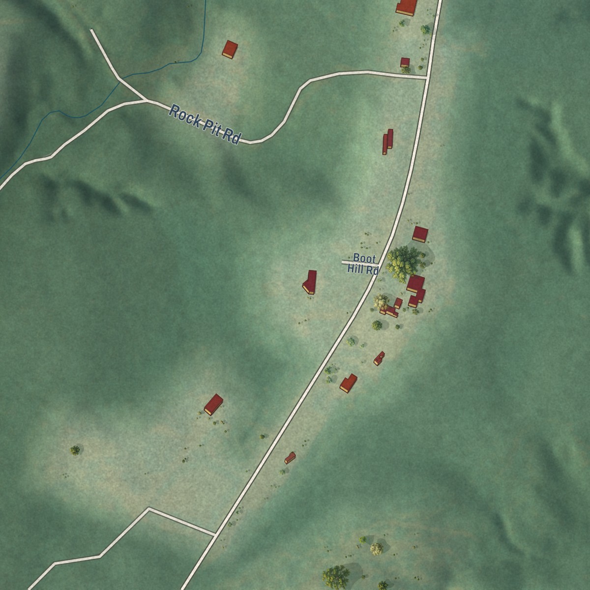 Second close-up of the map of Rockville, Alabama print showing more streets and buildings
