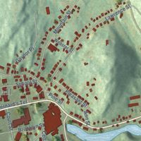 Second close-up of the map of Rockville, Connecticut print showing more streets and buildings