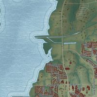 Second close-up of the map of Rockwall, Texas print showing more streets and buildings