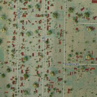 Second close-up of the map of Rockwell Place, Texas print showing more streets and buildings