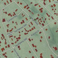 Second close-up of the map of Rocky Fork Point, Ohio print showing more streets and buildings