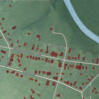 Second close-up of the map of Rocky Hill, New Jersey print showing more streets and buildings