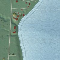Second close-up of the map of Rocky Point, Montana print showing more streets and buildings