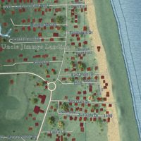 Second close-up of the map of Rodanthe, North Carolina print showing more streets and buildings