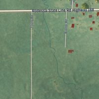 Second close-up of the map of Rodessa, Louisiana print showing more streets and buildings