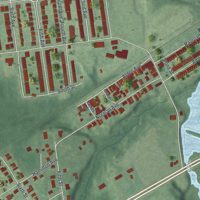 Second close-up of the map of Roebling, New Jersey print showing more streets and buildings