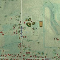 Second close-up of the map of Rogersville, Alabama print showing more streets and buildings