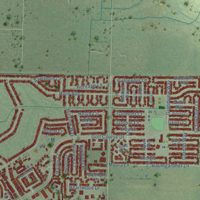 Second close-up of the map of Rohnert Park, California print showing more streets and buildings