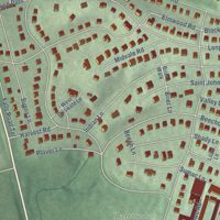Second close-up of the map of Roland Park, Maryland print showing more streets and buildings