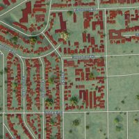 Second close-up of the map of Rolando, California print showing more streets and buildings