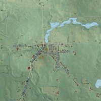 Second close-up of the map of Rollin, Michigan print showing more streets and buildings