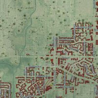 Second close-up of the map of Rolling Meadows, Illinois print showing more streets and buildings