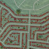 Second close-up of the map of Rollingwood, California print showing more streets and buildings