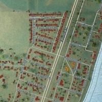 Second close-up of the map of Rome, Illinois print showing more streets and buildings