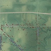 Second close-up of the map of Rootstown, Ohio print showing more streets and buildings