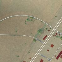 Second close-up of the map of Ropesville, Texas print showing more streets and buildings