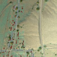 Second close-up of the map of Rosalia, Washington print showing more streets and buildings