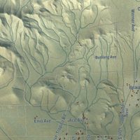 Second close-up of the map of Rosamond, California print showing more streets and buildings
