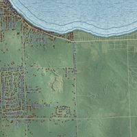Second close-up of the map of Roscommon, Roscommon County, Michigan print showing more streets and buildings