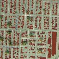 Second close-up of the map of Rose City Park, Oregon print showing more streets and buildings