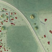Second close-up of the map of Rose Creek, Minnesota print showing more streets and buildings