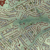 Second close-up of the map of Rose Hill, Virginia print showing more streets and buildings