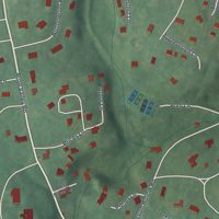 Second close-up of the map of Rose Valley, Pennsylvania print showing more streets and buildings