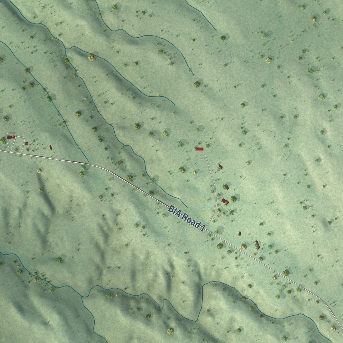 Second close-up of the map of Rosebud, South Dakota print showing more streets and buildings