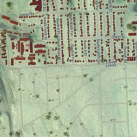 Second close-up of the map of Rosedale, Kansas print showing more streets and buildings