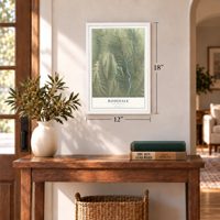 Rosedale, New Mexico map, 12 x 18 inch print in a white frame in an entryway