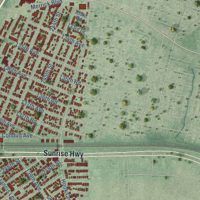 Second close-up of the map of Rosedale, New York print showing more streets and buildings