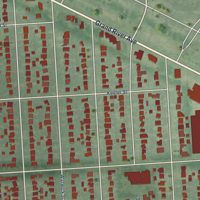 Second close-up of the map of Rosedale Park, Michigan print showing more streets and buildings