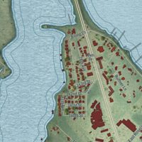 Second close-up of the map of Roseland, Florida print showing more streets and buildings