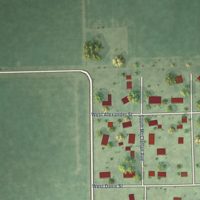 Second close-up of the map of Roseland, Nebraska print showing more streets and buildings