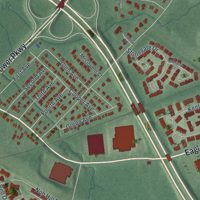 Second close-up of the map of Roseland, New Jersey print showing more streets and buildings
