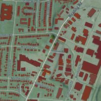 Second close-up of the map of Roselawn, Ohio print showing more streets and buildings