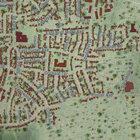 Second close-up of the map of Roselle, Illinois print showing more streets and buildings