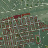 Second close-up of the map of Roselle, New Jersey print showing more streets and buildings