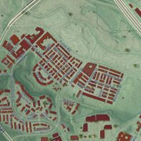 Second close-up of the map of Rosemont, Montgomery County, Maryland print showing more streets and buildings