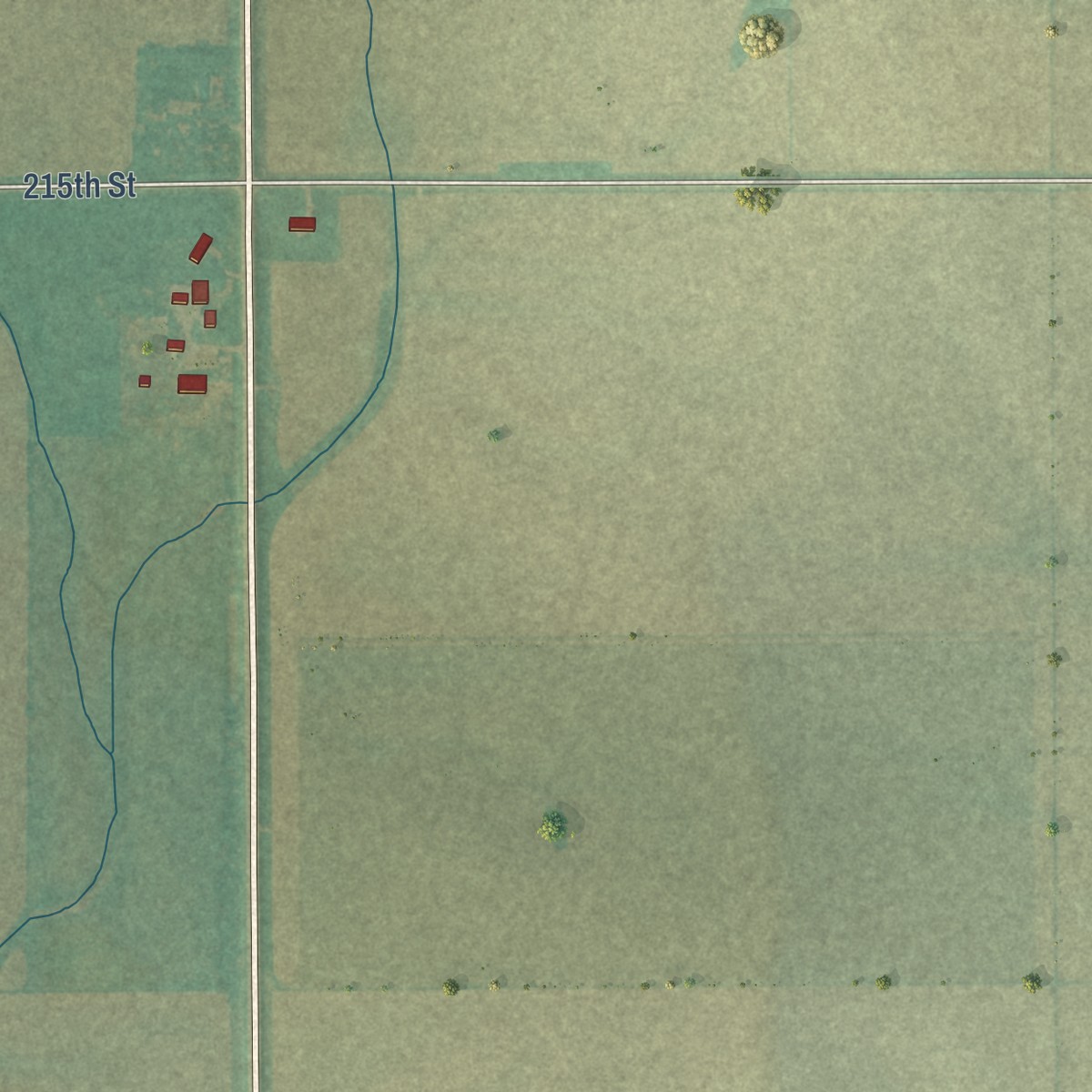 Second close-up of the map of Roseville, Iowa print showing more streets and buildings